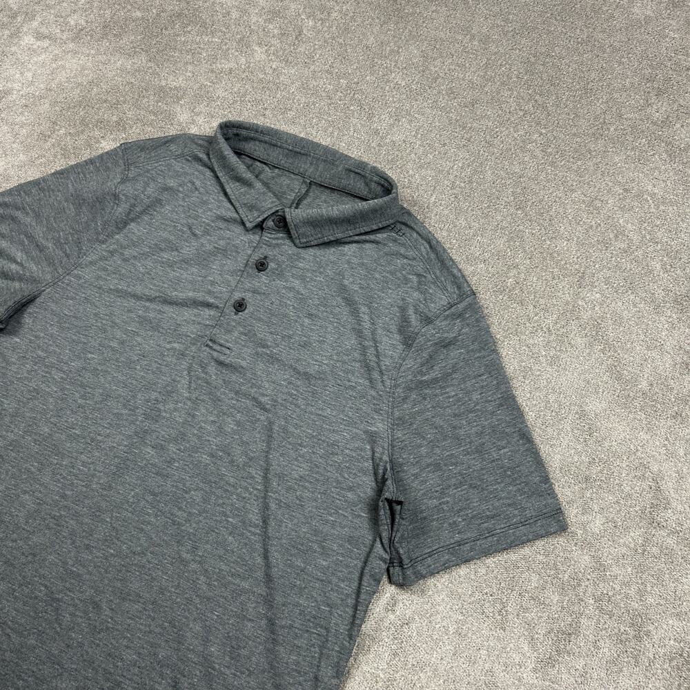 Lululemon Polo Shirt Mens Medium Slim Gray Business Casual Performance Stretch